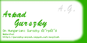 arpad gurszky business card